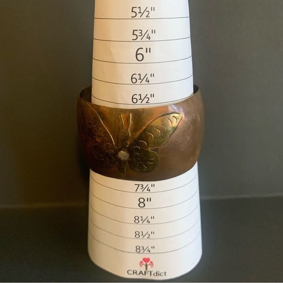 Vintage Artisan Copper Butterfly Bracelet - Picture 5 of 9